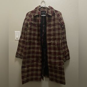 Express Plaid Trenchcoat